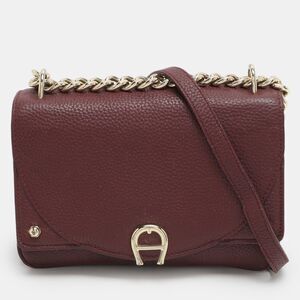 Aigner Diadora Mini Burgundy Leather Crossbody Bag